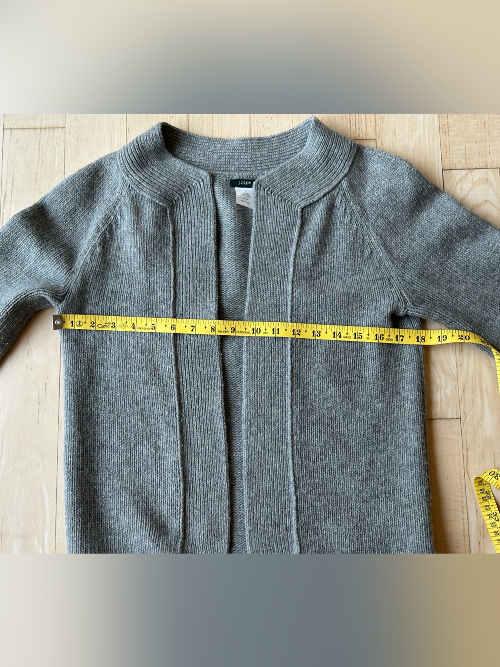J. Crew Open Front Chunky Ribbed Cardigan Wool/Cashmere Heather Gray Medium - Picture 10 of 14